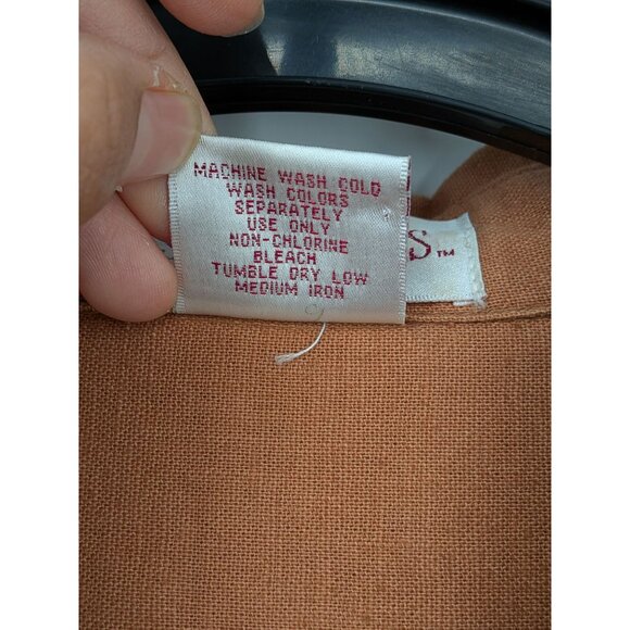 Vintage Silhouettes Shirt Dress Women Size 1X Button Up Linen Blend Coastal Boho - Picture 11 of 11